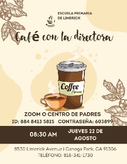 Coffee with Principal flyer - Spanish